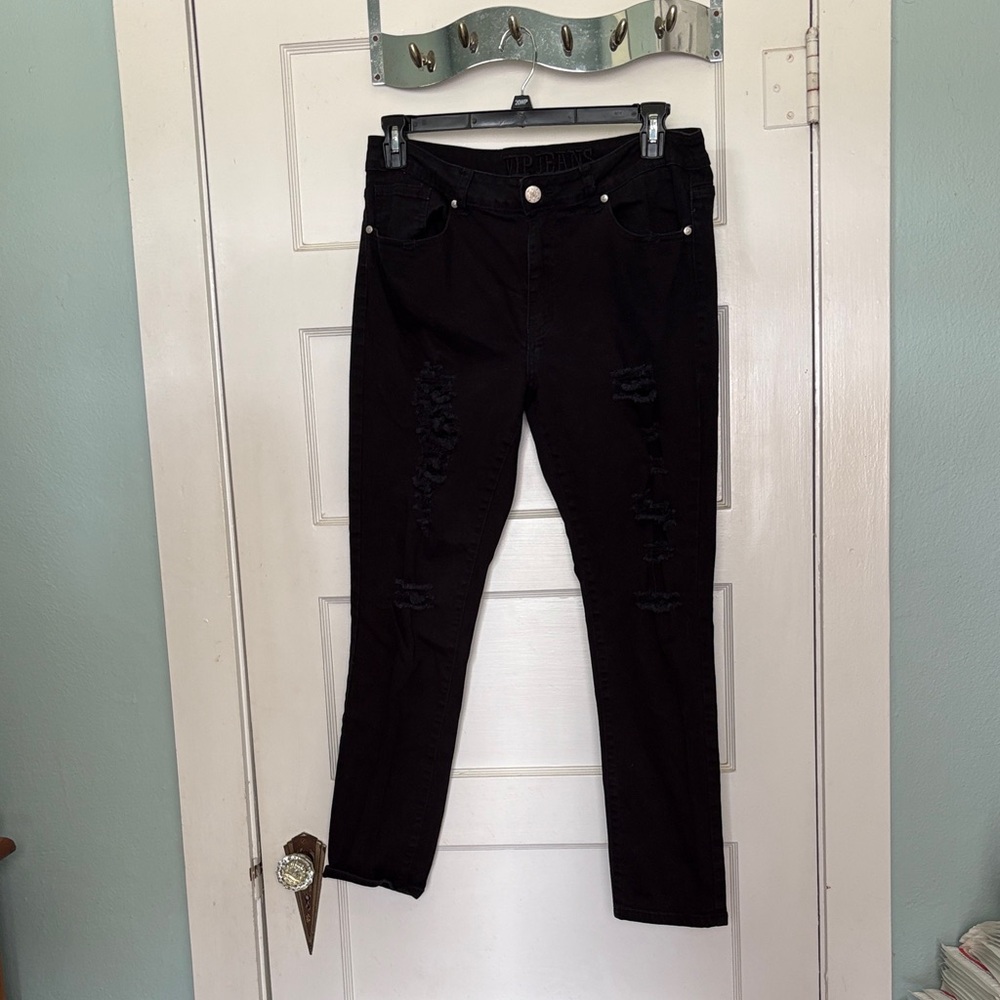 VIP Jeans Distressed Black Skinny Jeans Size 15/16